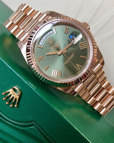 rolex day date everose olive|Rolex Day-Date models.